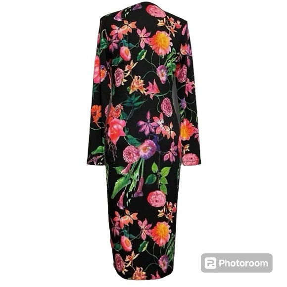 Venus sz M Midi Floral Long Sleeve Dress - Picture 5 of 11